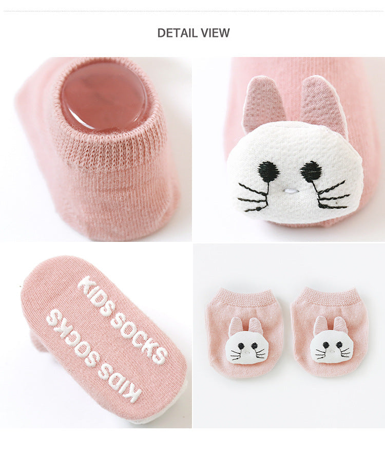 Sosete antiderapante pentru copii, Model 5 - Pink, diverse marimi, bumbac + elastan