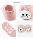 Sosete antiderapante pentru copii, Model 5 - Pink, diverse marimi, bumbac + elastan