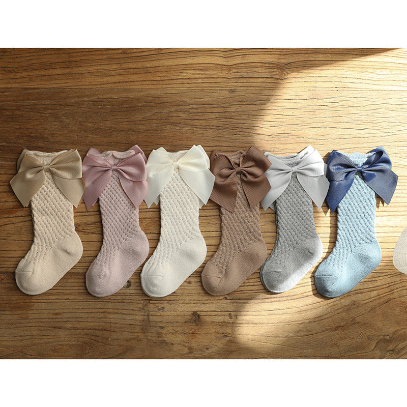 Sosete lungi pentru fetite, Bella - Beige, diverse marimi, bumbac + elastan