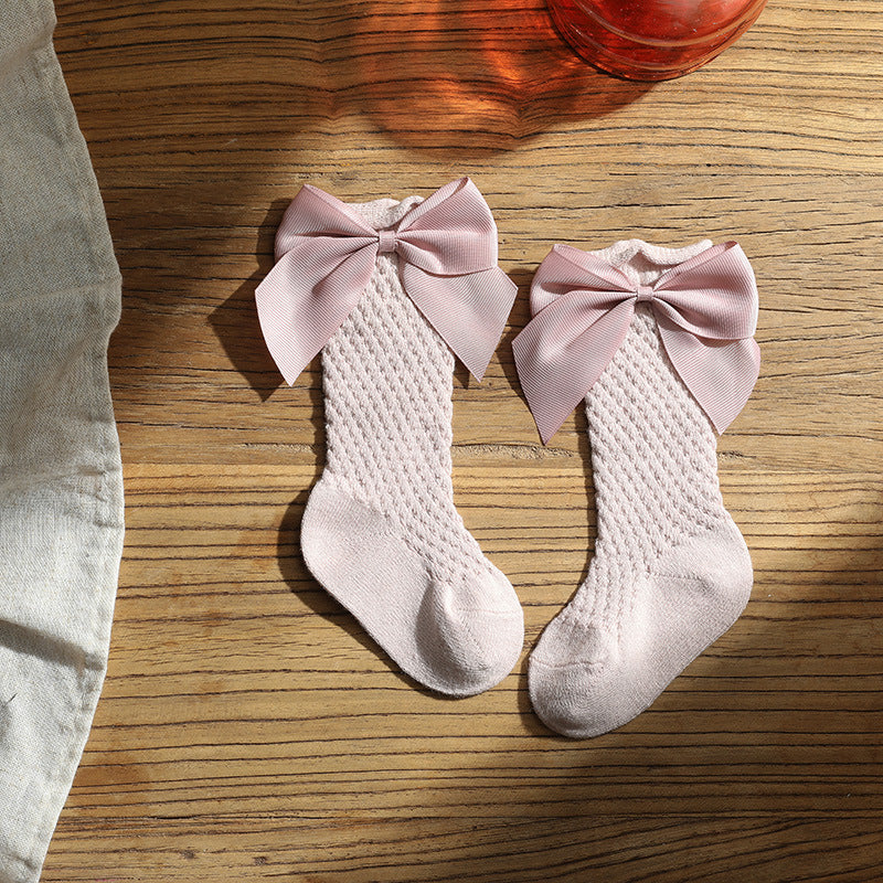Sosete lungi pentru fetite, Bella - Rose Pink, diverse marimi, bumbac + elastan
