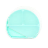 Farfurie diversificare bebelusi, cu capac - Mint, silicon, 6 luni+