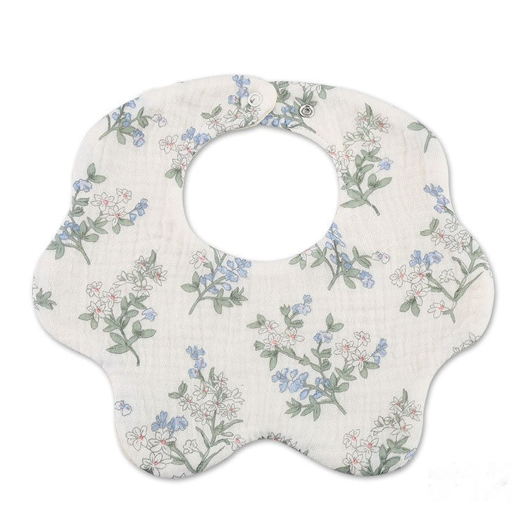 Baveta din bumbac organic pentru bebelusi – Blue Flower, 0 luni+