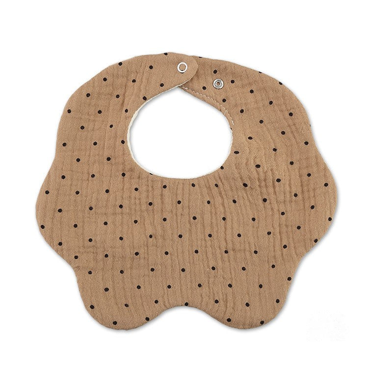Baveta din bumbac organic pentru bebelusi – Brown Dots, 0 luni+