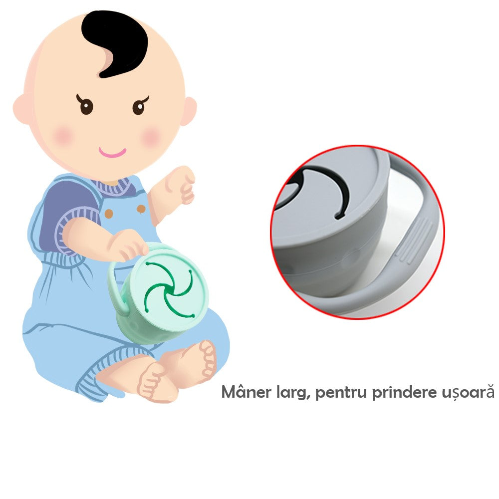 Cana pentru gustari, cu capac – Bright Yellow, 6 luni+, silicon