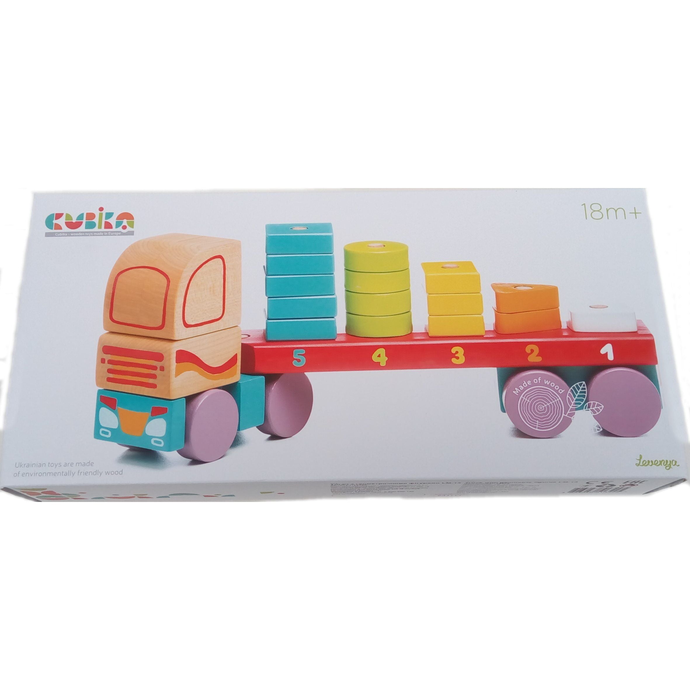 Jucarie din lemn, Cubika, “Camion cu forme geometrice”