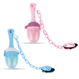 Set suzeta fructe si lantisor, diverse culori, silicon, 3luni+