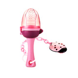 Set suzeta fructe si lantisor, diverse culori, silicon, 3luni+