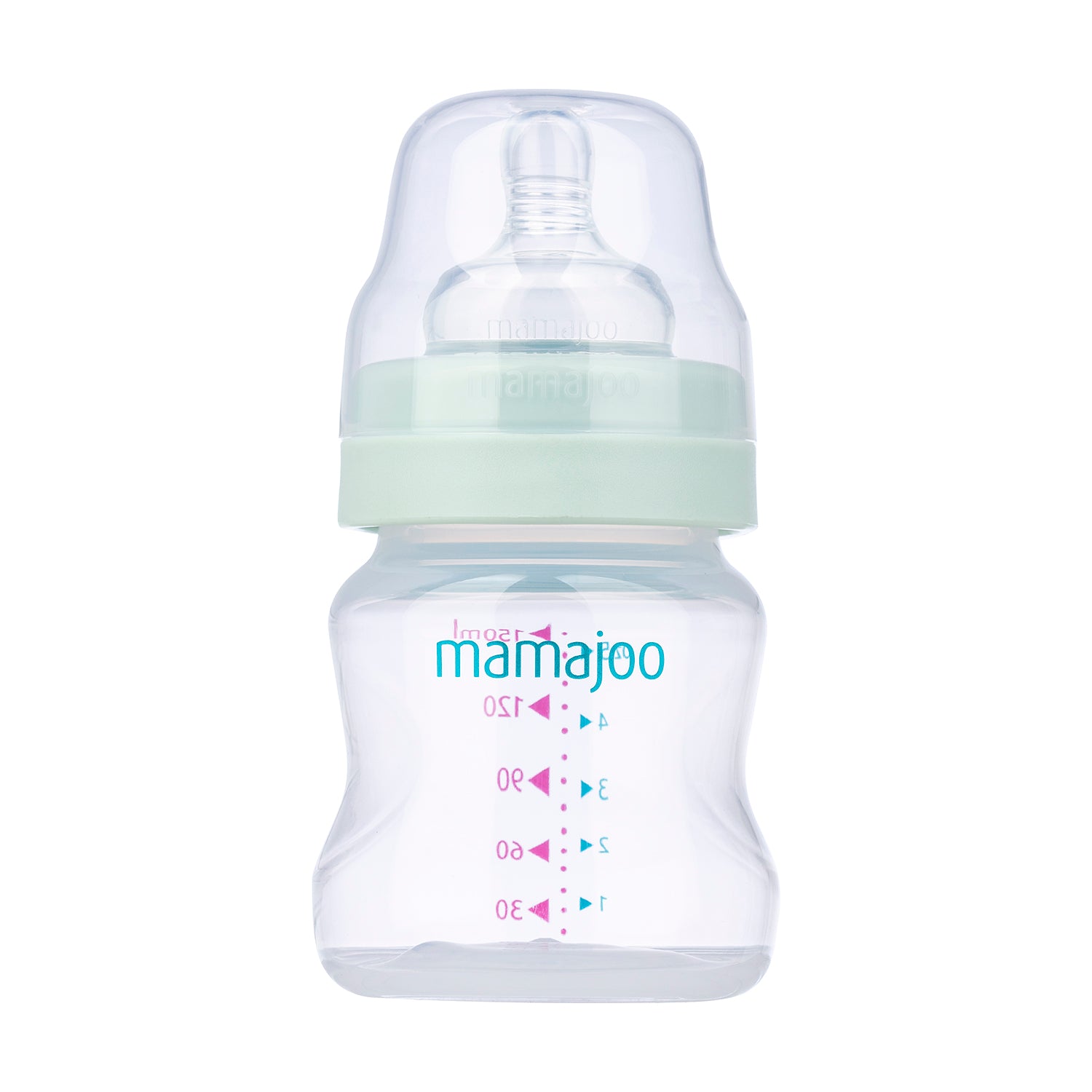 Mini set cadou bebelusi Mamajoo, Verde Pudra, 150 ml/S, 0 luni+, PP + Silicon