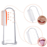 Periuta de dinti pentru bebelusi + cutiuta de depozitare, model degetar, diverse culori, 6 luni+, silicon