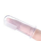 Periuta de dinti pentru bebelusi + cutiuta de depozitare, model degetar, diverse culori, 6 luni+, silicon