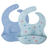 Set 2 bavete ajustabile din silicon, diverse culori, 6 luni+