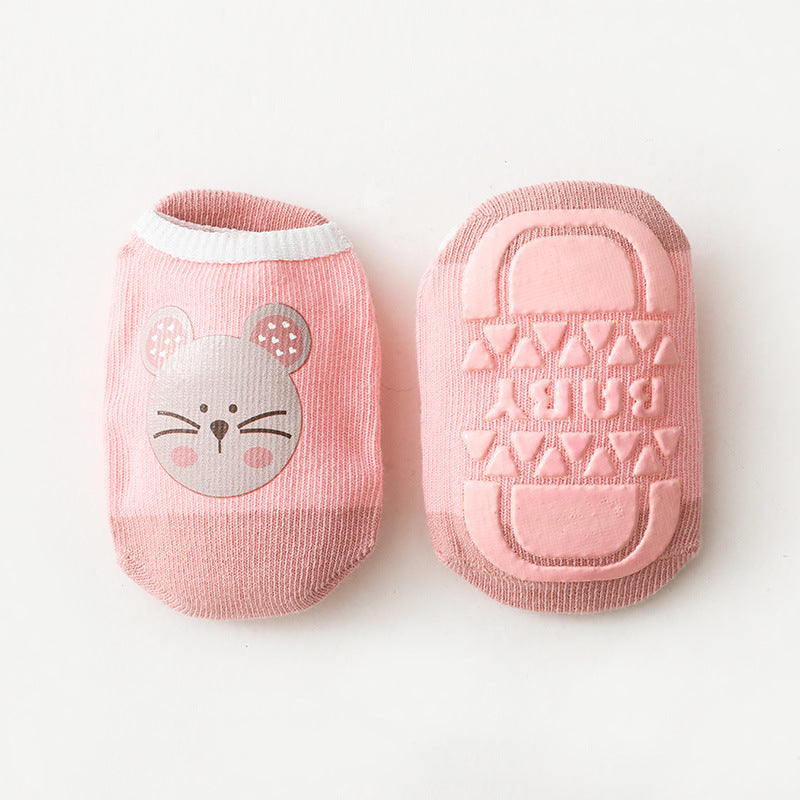 Sosete antiderapante pentru copii, Model 2 - Pink, diverse marimi, bumbac + elastan