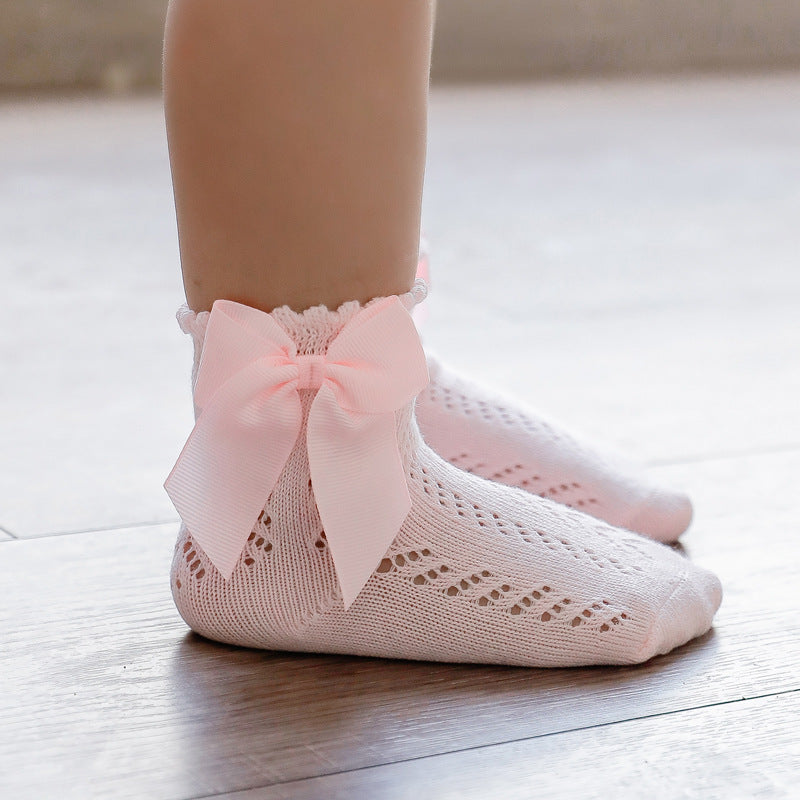 Sosete elegante pentru fetite, Maya - Pink, diverse marimi, bumbac + elastan
