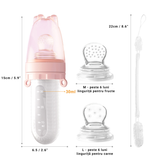 Alimentator pentru fructe Papa Bebe, 6 luni+, diverse culori, silicon, 15x6,5 cm