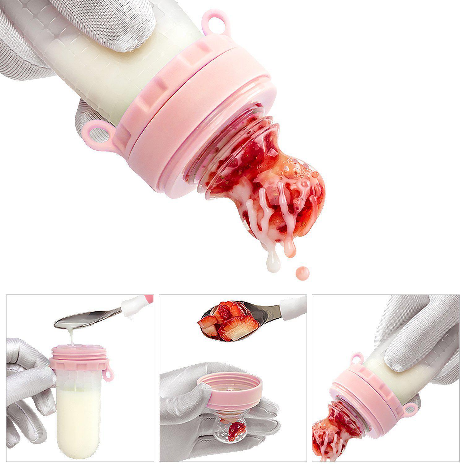 Alimentator pentru fructe Papa Bebe, 6 luni+, diverse culori, silicon, 15x6,5 cm