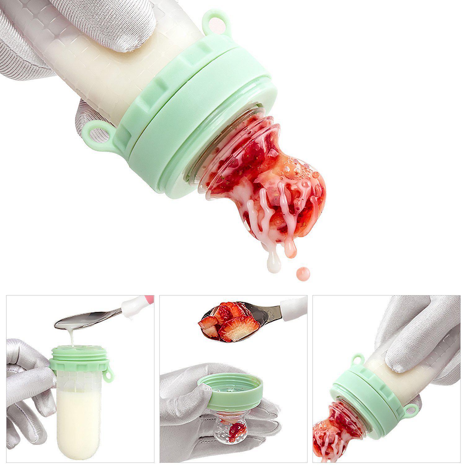 Alimentator pentru fructe Papa Bebe, 6 luni+, diverse culori, silicon, 15x6,5 cm