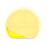 Farfurie diversificare bebelusi, cu capac - Bright Yellow, silicon, 6 luni+