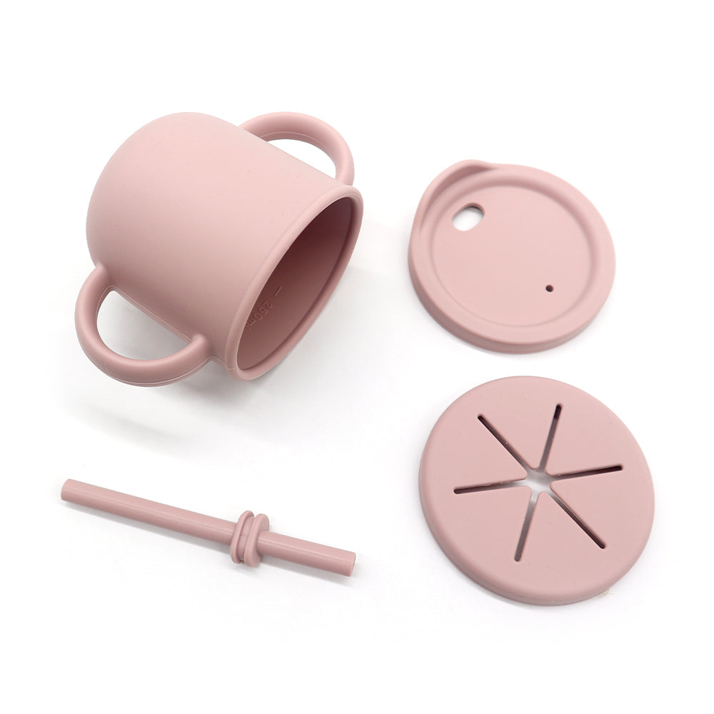 Cana multifunctionala 2 in 1 – Rose Pink, 6 luni+, silicon