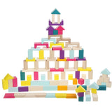 Jucarie din lemn Cubika - Kit 100 de piese de constructie