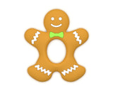 Jucarie dentitie – Gingerbread Man, 3 luni+, silicon