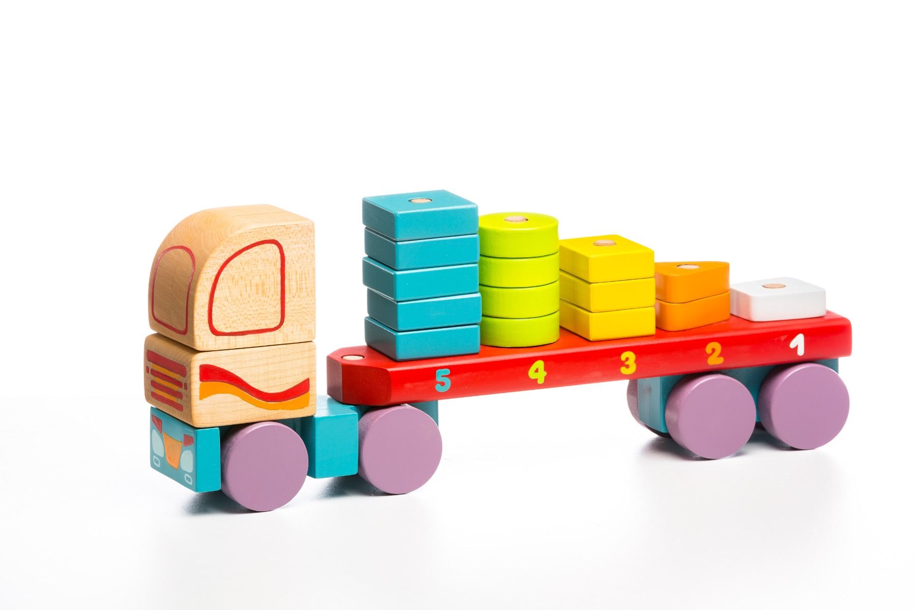 Jucarie din lemn, Cubika, “Camion cu forme geometrice”