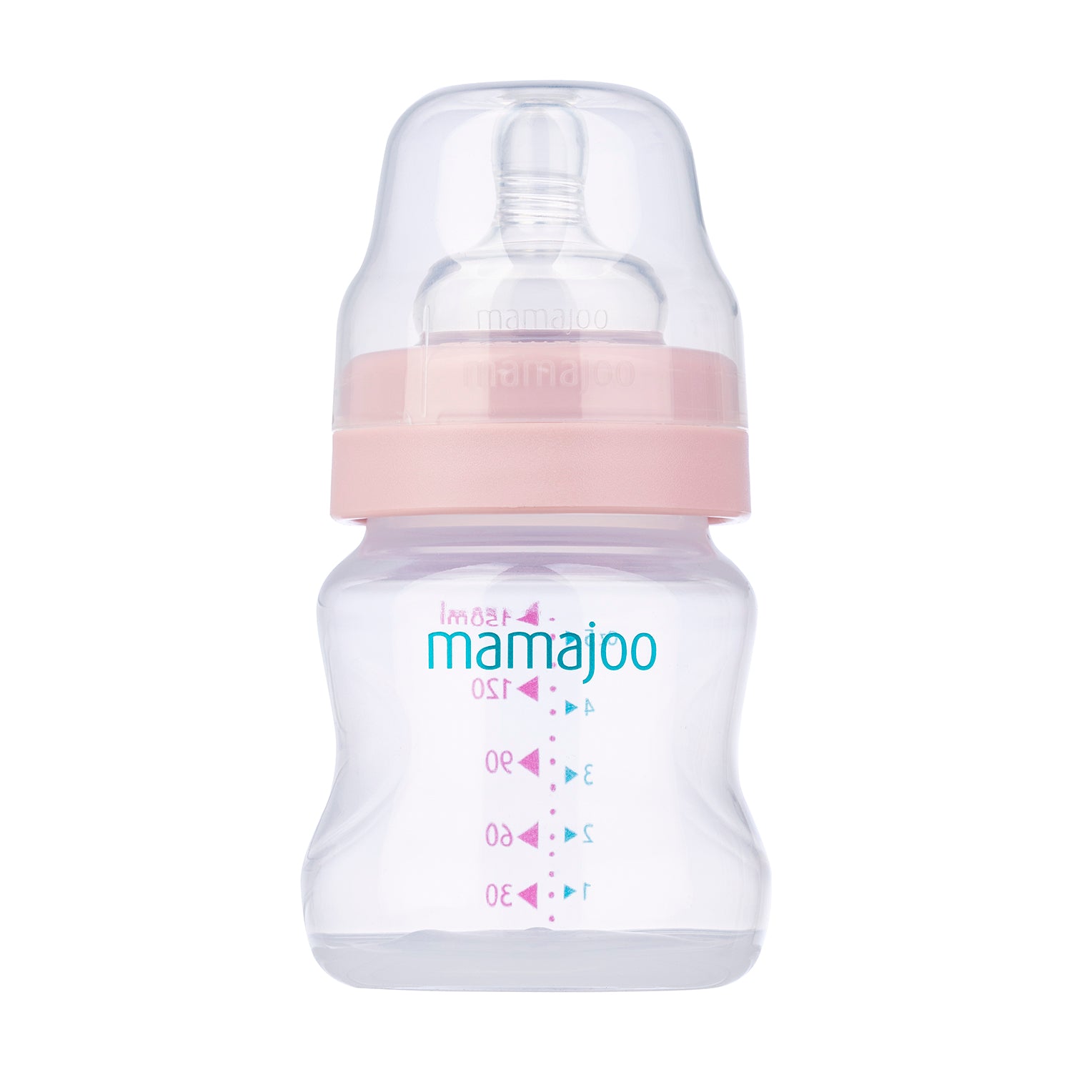 Mini set cadou bebelusi Mamajoo, Roz Pudra, 150 ml/S, 0 luni+, PP + Silicon
