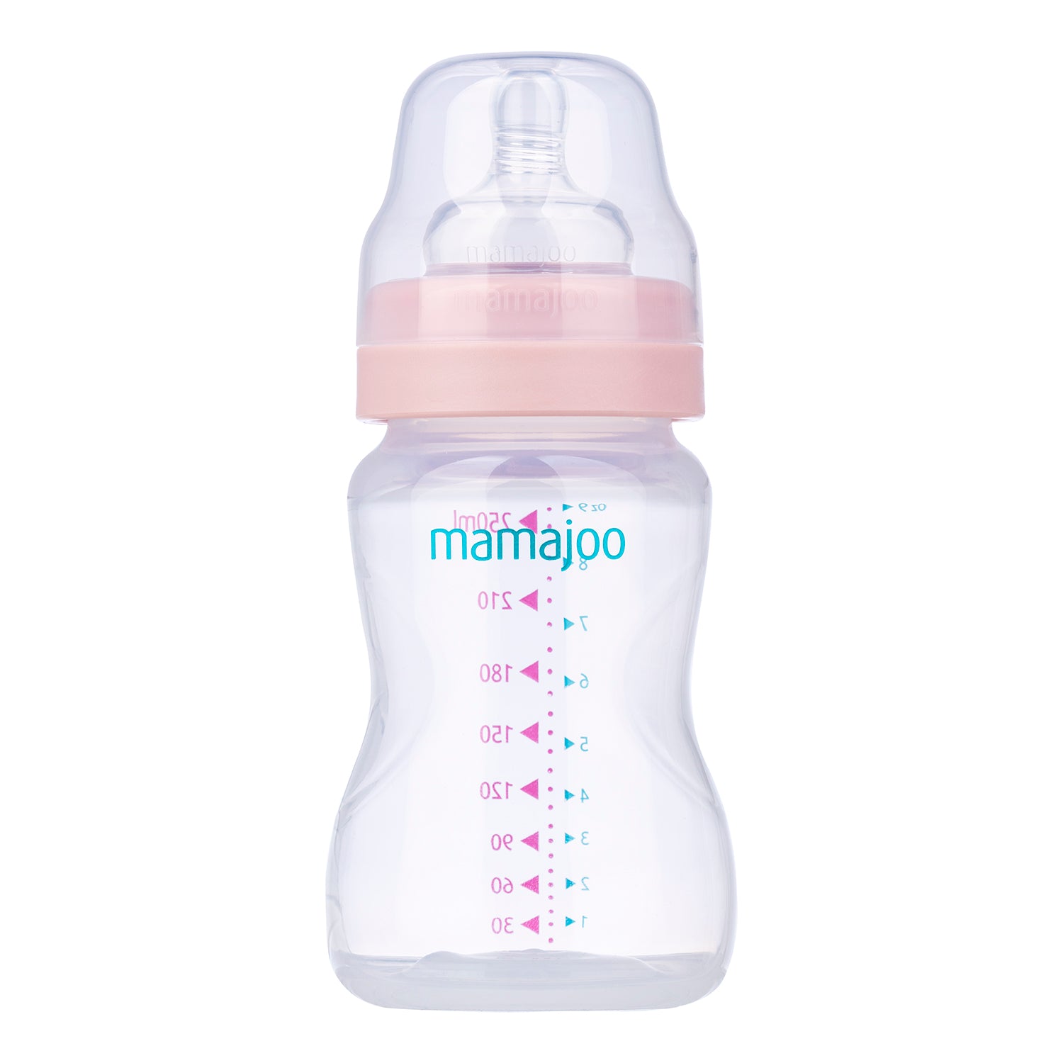 Mini set cadou bebelusi Mamajoo, Roz Pudra, 250 ml/S, 0 luni+, PP + Silicon