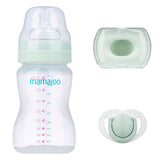 Mini set cadou bebelusi Mamajoo, Verde Pudra, 250 ml/S, 0 luni+, PP + Silicon