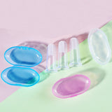 Periuta de dinti pentru bebelusi + cutiuta de depozitare, model degetar, diverse culori, 6 luni+, silicon