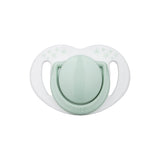 Set 2 suzete ortodontice Mamajoo + cutie sterilizare, Verde Pudra, 0 luni+, silicon+pp